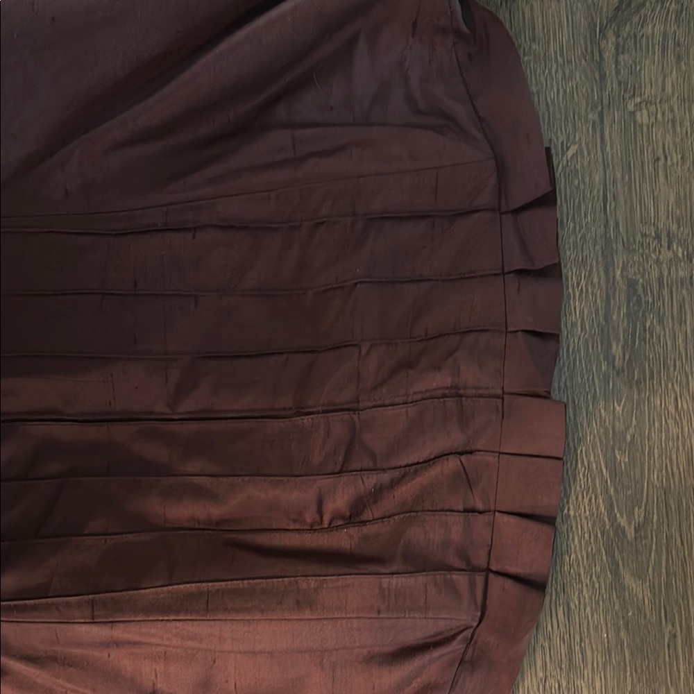 Brown Pleated Strapless A-line Dress for Cocktail - Picture 6 of 8